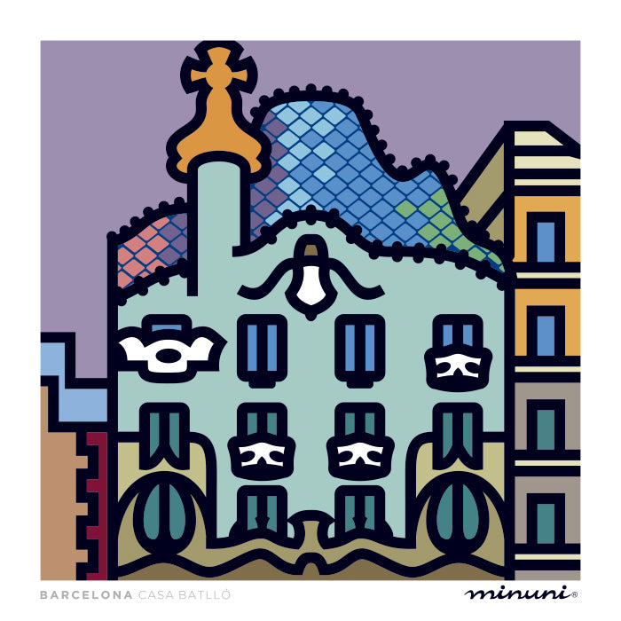 Lámina artística inspirada en la casa Batlló de Barcelona