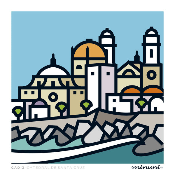 Lámina inspirada en la Catedral de Santa Cruz de Cádiz