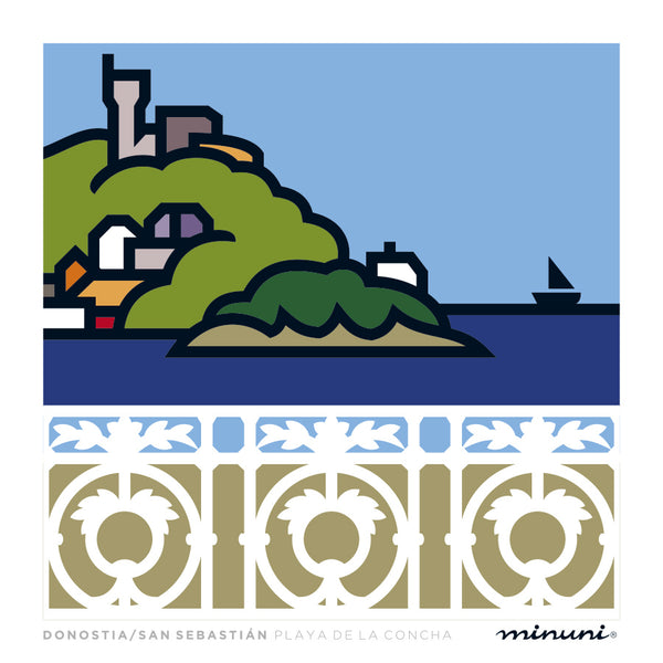 Lámina artística inspirada en la Playa de la Concha de San Sebastián