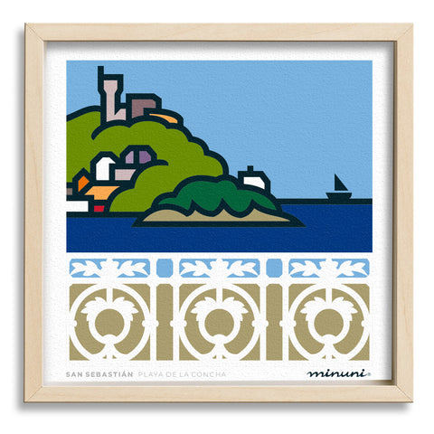 Lámina artística inspirada en la Playa de la Concha de San Sebastián