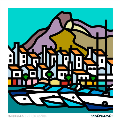 Lámina inspirada en Puerto Banús de Marbella