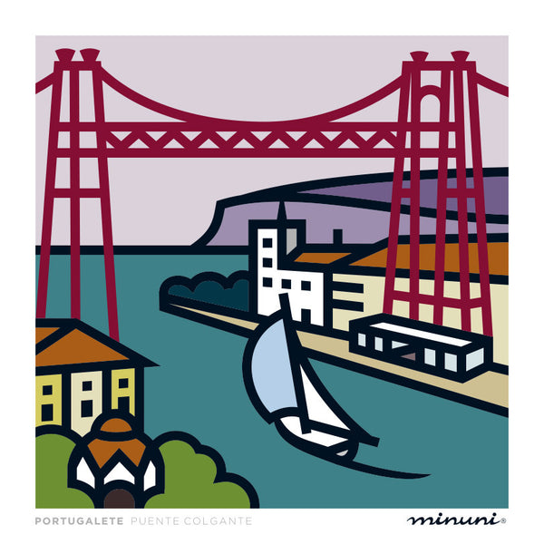 Lámina inspirada en el Puente de Vizcaya en Portugalete