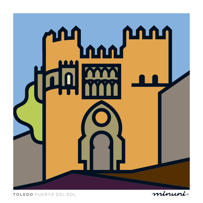 Lámina inspirada la Puerta del Sol de Toledo