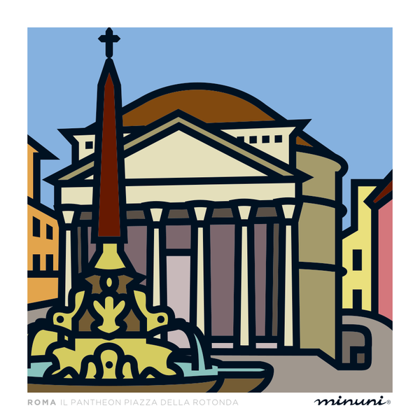 Art print inspired in Pantheon in Piazza della Rotonda