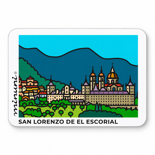 Imán Minuni de San Lorenzo de El Escorial, resina rígida de 7 × 5 cm