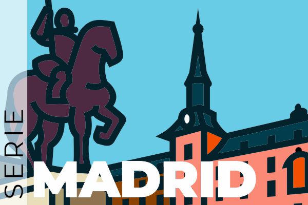 Láminas artísticas de Madrid. Gran Vía, Cibeles, Rascacielos, PLaza de España y Puerta de Alcalá