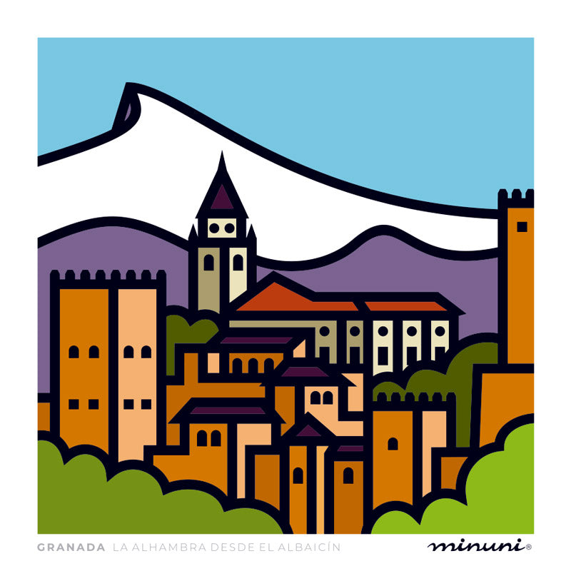 Lámina inspirada en La Alhambra de Granada