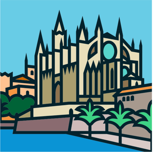 Lámina 50x50 cm inspirada en BALEARES
