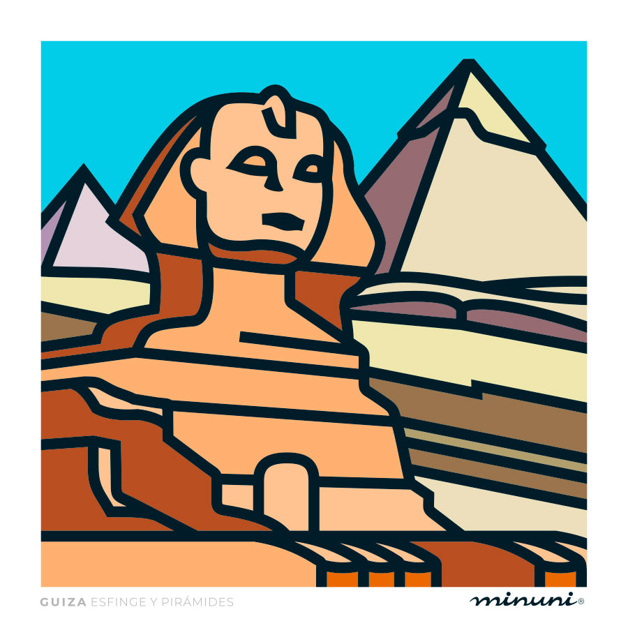 lámina esfinge y pirámides de egipto