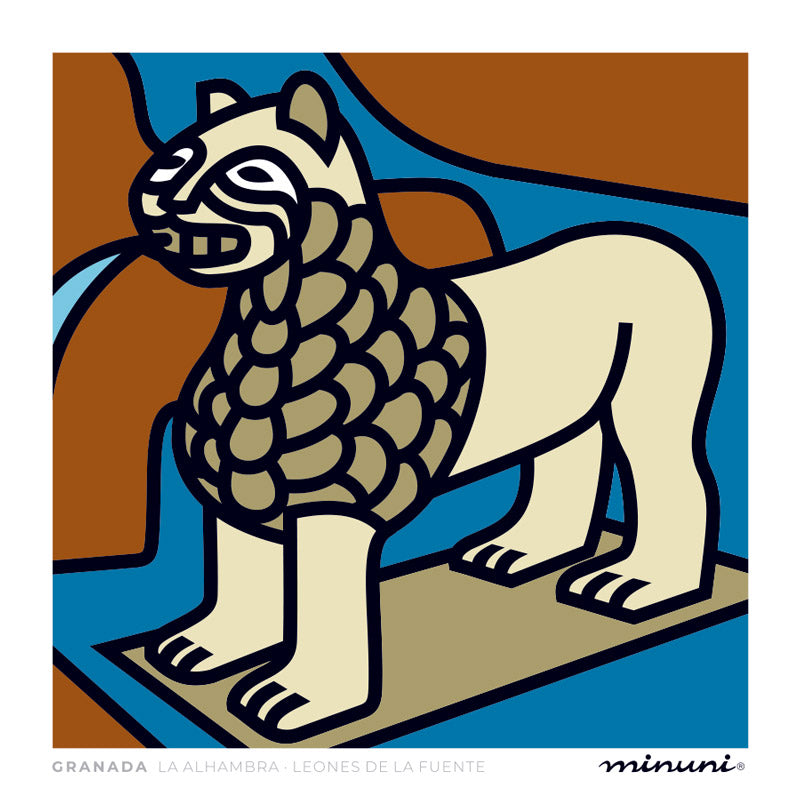 Lámina Leones de la Alhambra