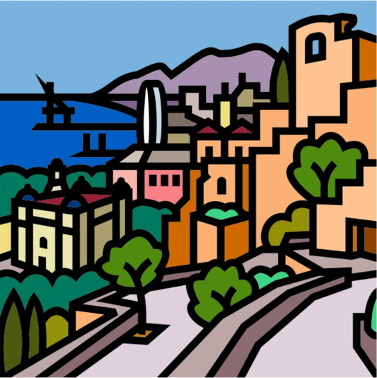 Lámina 50x50 cm inspirada en MÁLAGA