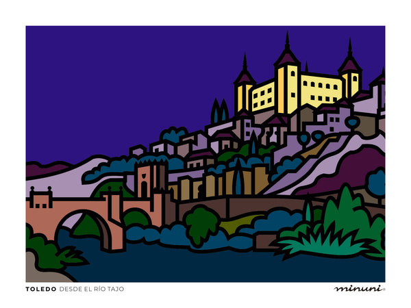 Lámina Vista nocturna de la ciudad, TOLEDO