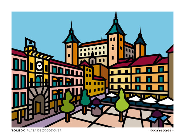 Lámina Plaza de Zocodover, TOLEDO