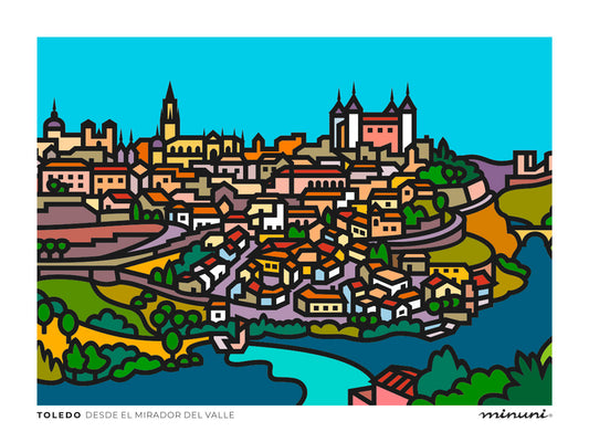Lámina La Ciudad y el Tajo, TOLEDO