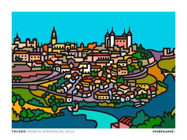 Art Print The City and the Tagus, TOLEDO