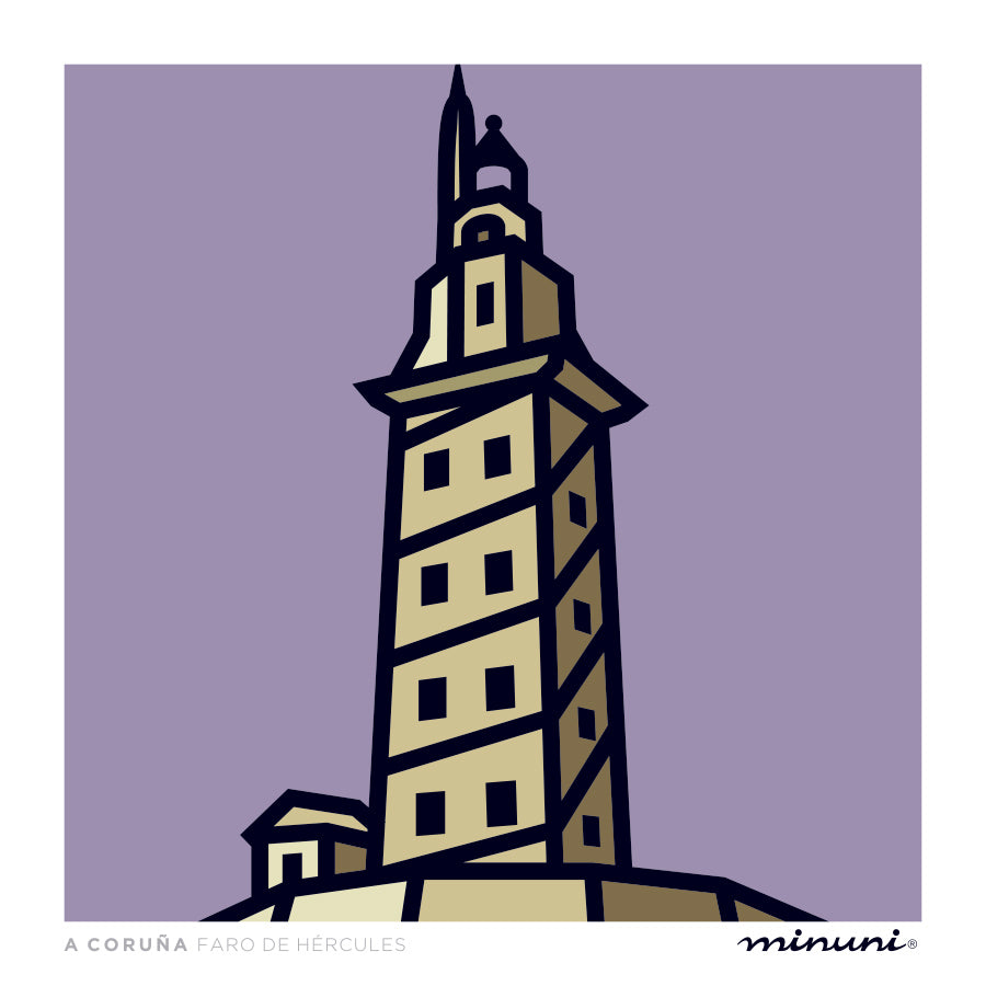Lámina artística inspirada en la Torre de Hércules