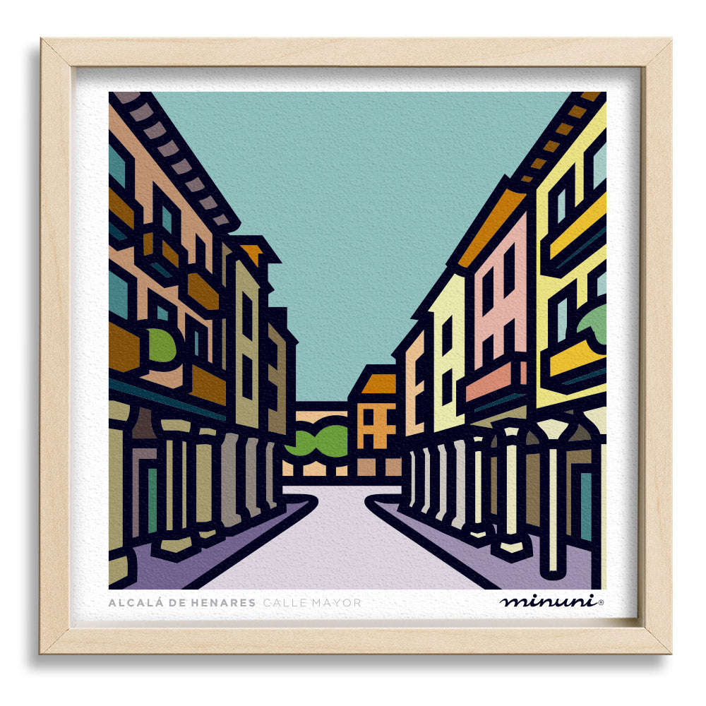 Lámina inspirada en la Calle Mayor de Alcalá de Henares