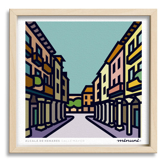 Lámina inspirada en la Calle Mayor de Alcalá de Henares