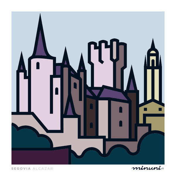 Lámina inspirada en el Alcázar de Segovia