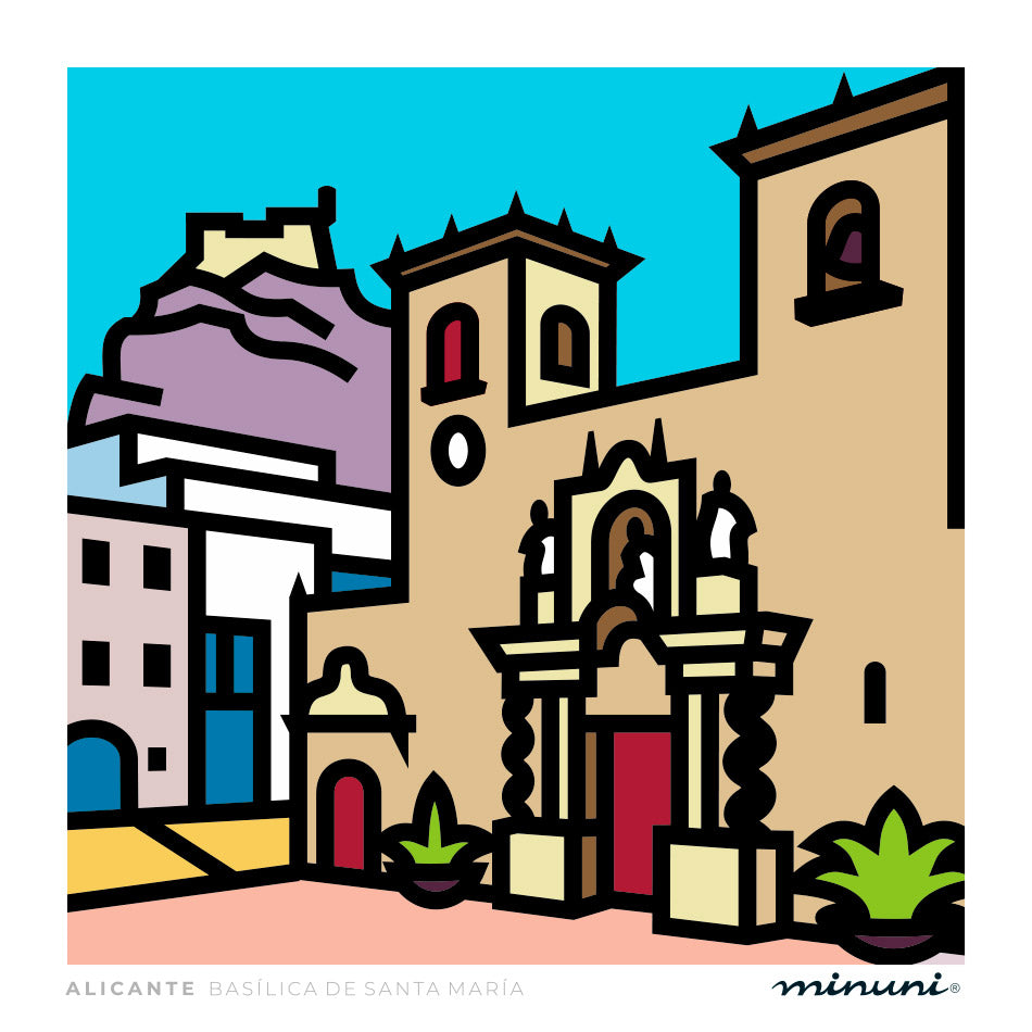 Lámina inspirada en la Basílica de Santa María de Alicante
