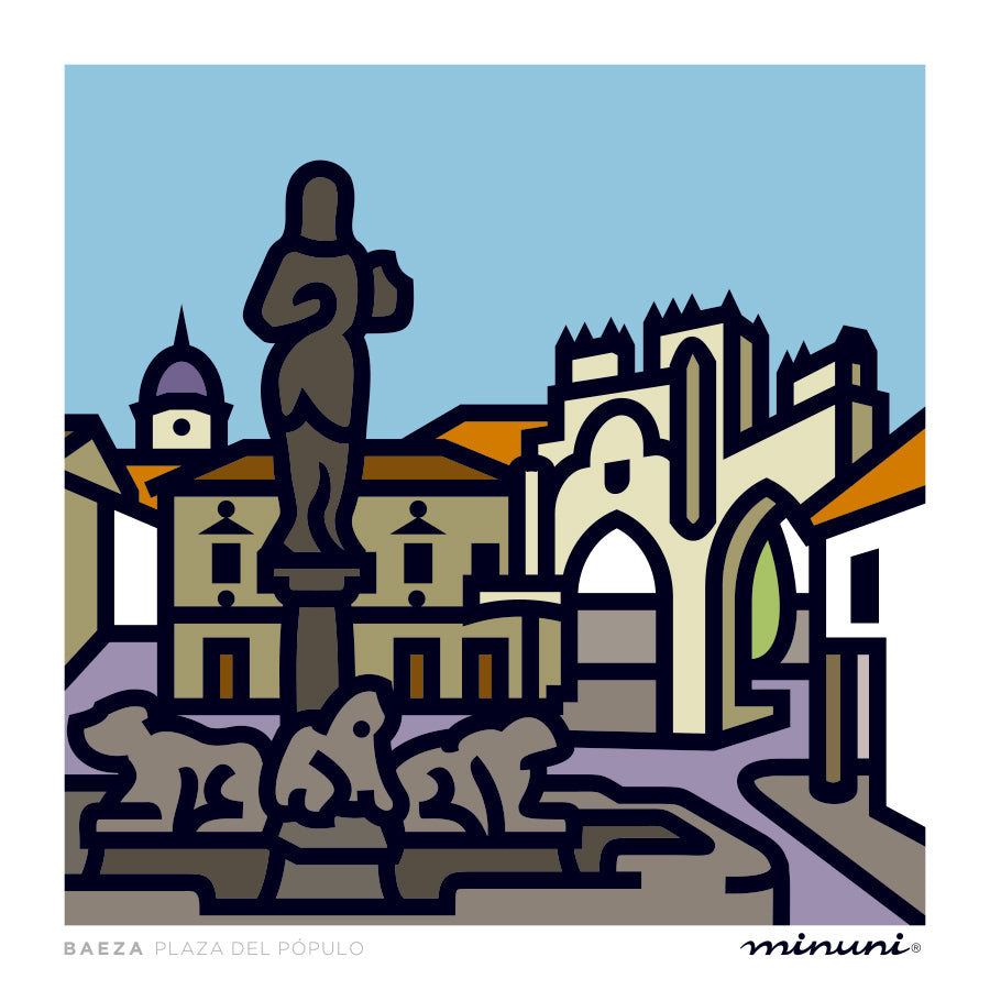 Lámina artística inspirada en la Plaza del Pópulo de Baeza