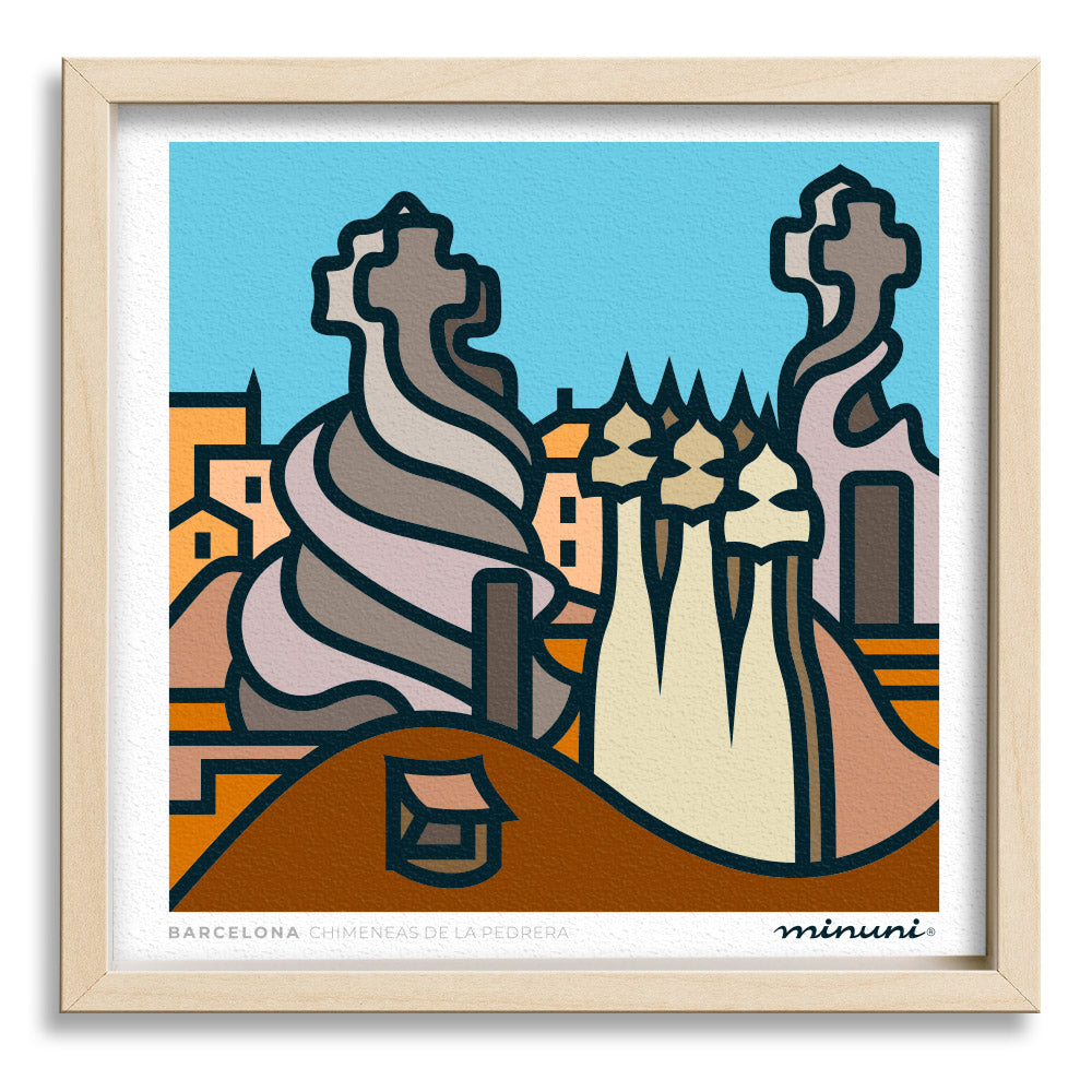 Lámina Chimeneas de La Pedrera, BARCELONA