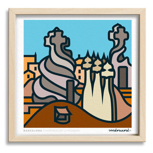 Lámina Chimeneas de La Pedrera, BARCELONA