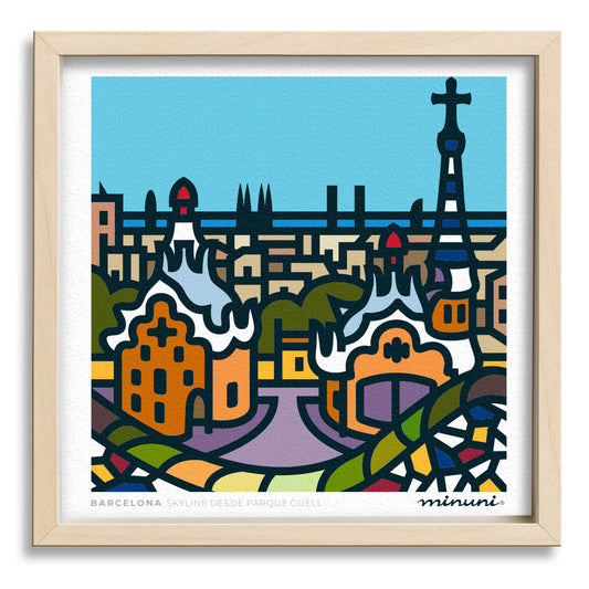 Lámina Skyline Parque Güell, BARCELONA