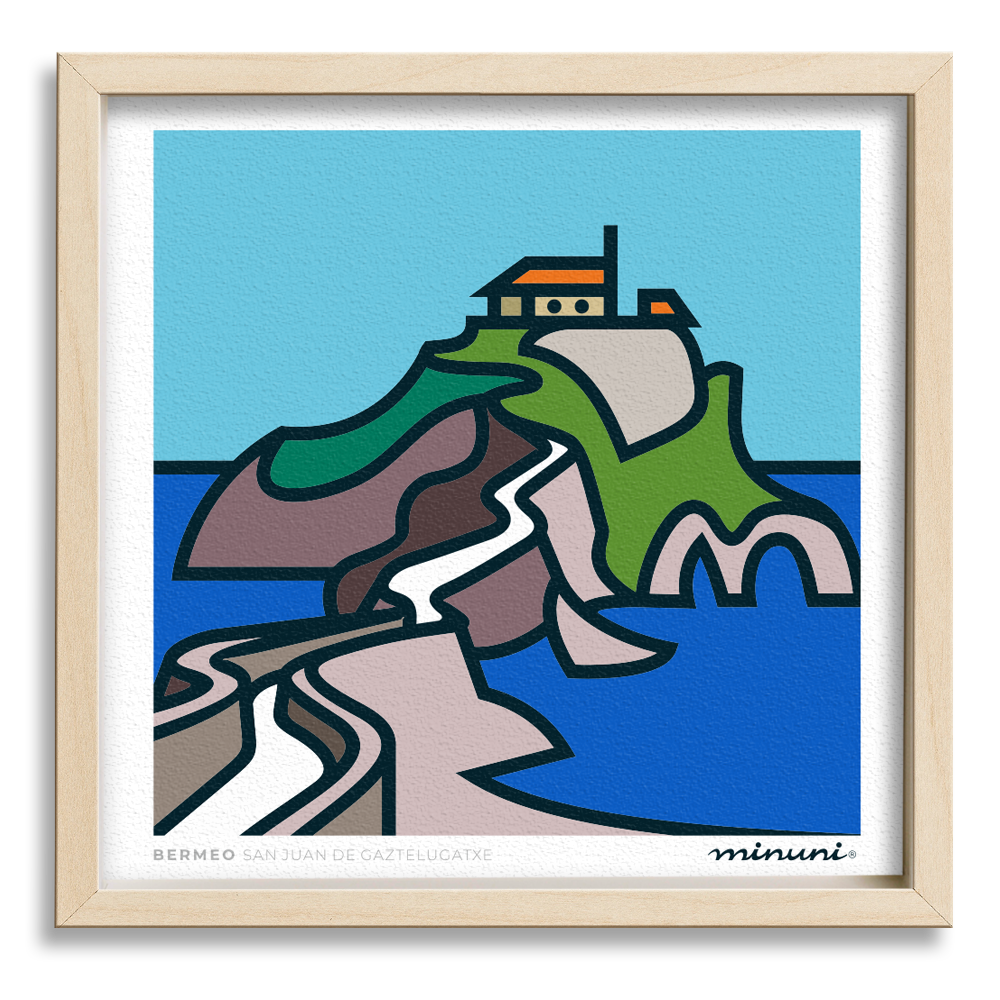 Lámina inspirada en la Ermita de San Juan de Gaztelugatxe