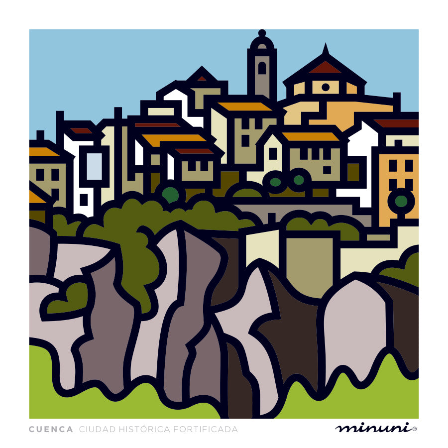 Lámina artística inspirada en la ciudad de Cuenca