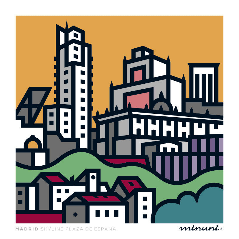 Lámina inspirada en el Skyline de Madrid