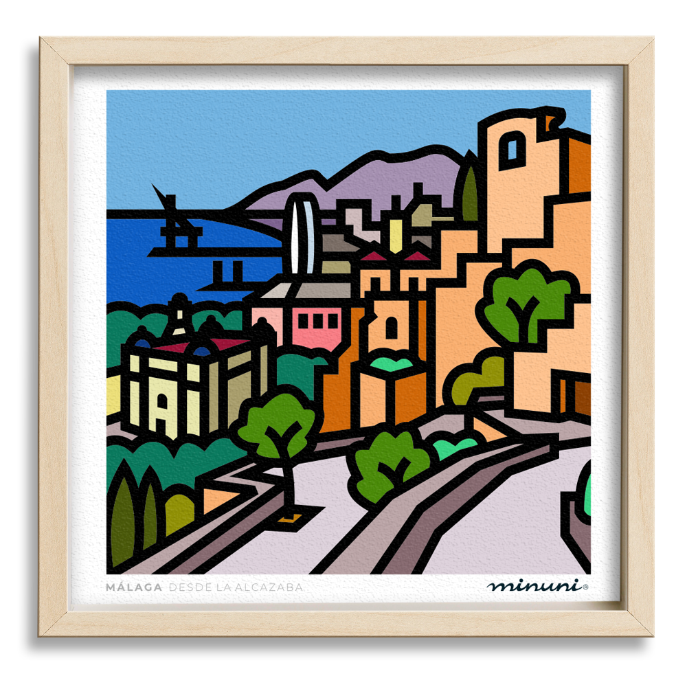 Lámina inspirada en la Alcazaba de Málaga