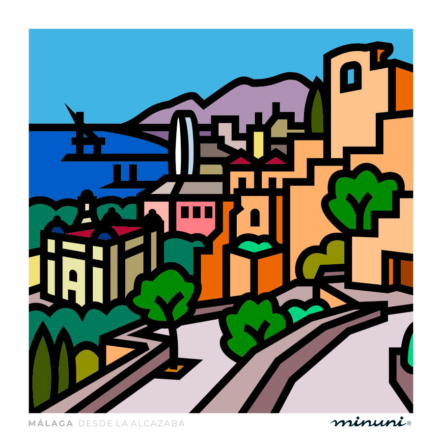 Lámina inspirada en la Alcazaba de Málaga