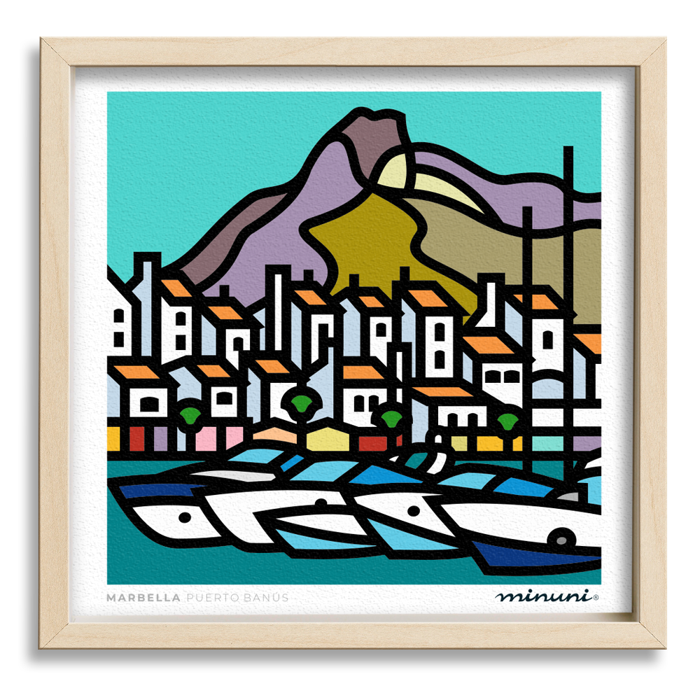 Lámina inspirada en Puerto Banús de Marbella