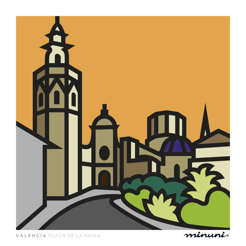 Lámina inspirada en el Miguelete de Valencia