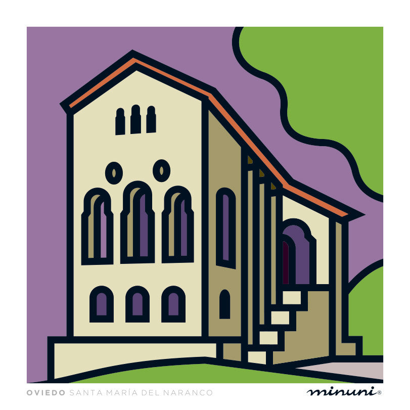 Lámina inspirada en Santa María del Naranco en Oviedo