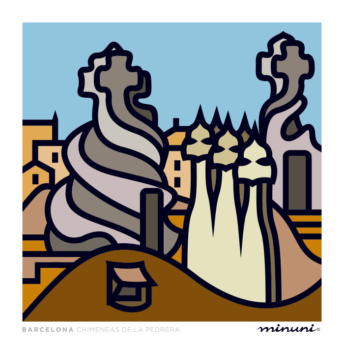Lámina Chimeneas de La Pedrera, BARCELONA