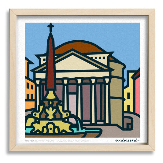 Art print inspired in Pantheon in Piazza della Rotonda