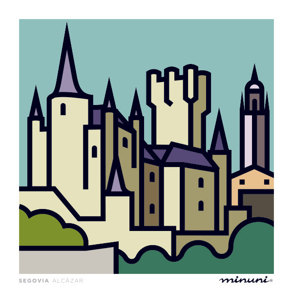 Lámina inspirada en el Alcázar de Segovia