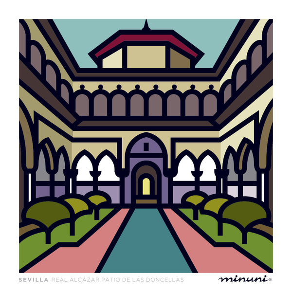 Lámina artística inspirada en los Jardines del Real Alcázar de Sevilla