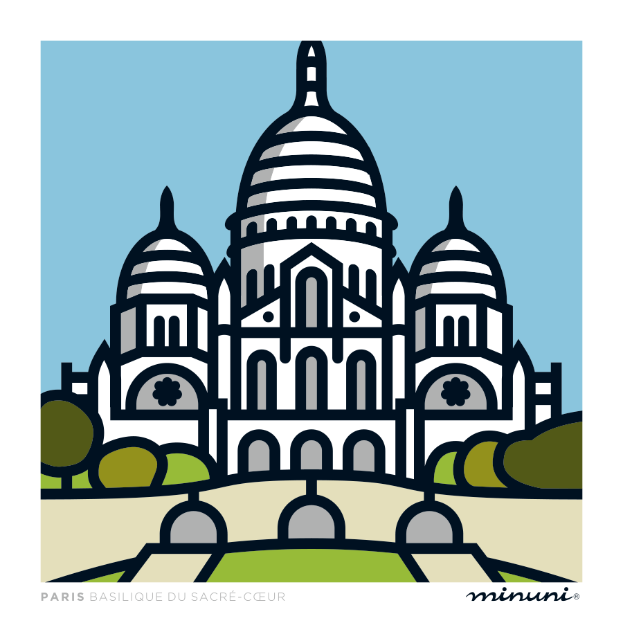 Art print inspired in Sacre-Coeur Paris