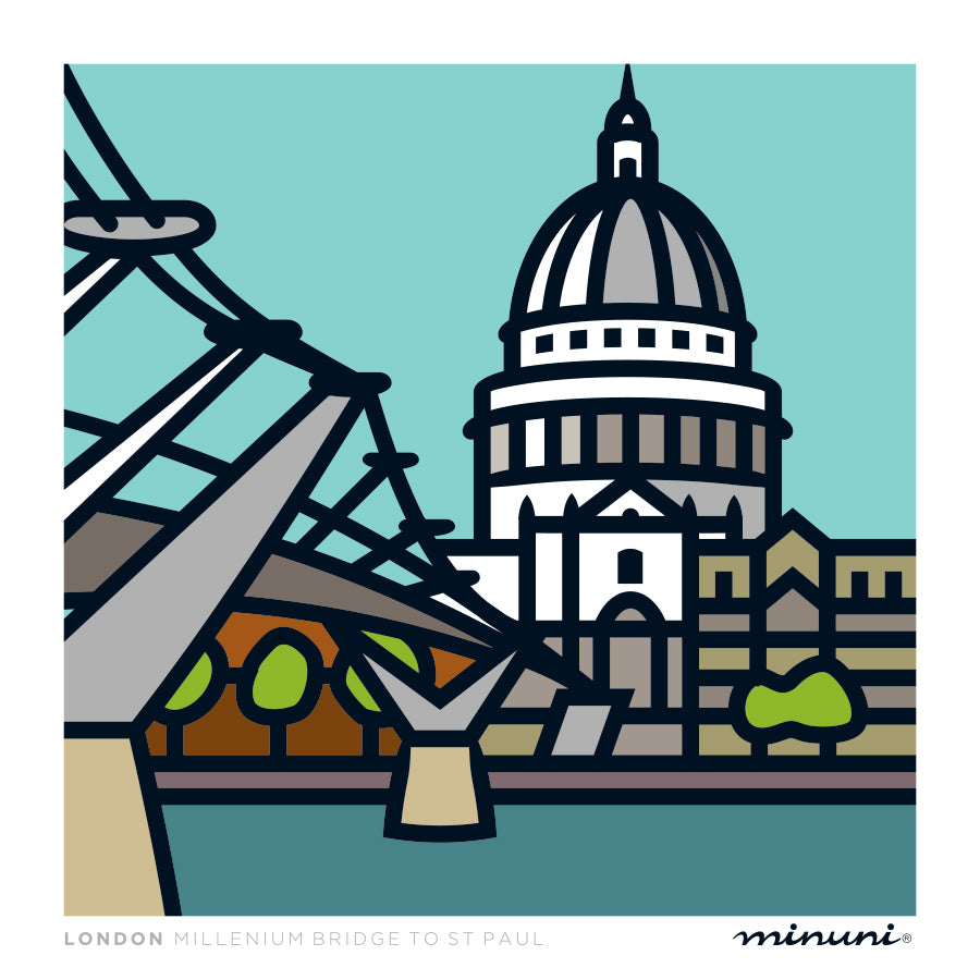 Art print inspired in Millenium Bridge and St. Paul