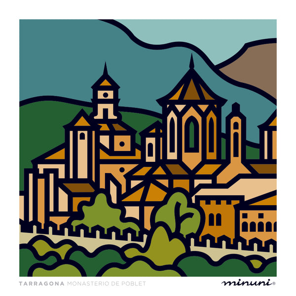 Lámina artística inspirada en el Monasterio de Poblet en Tarragona