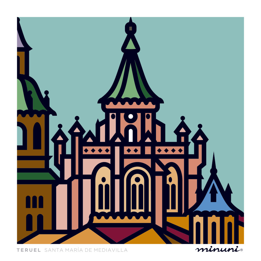 Lámina artística inspirada en la Catedral de Teruel