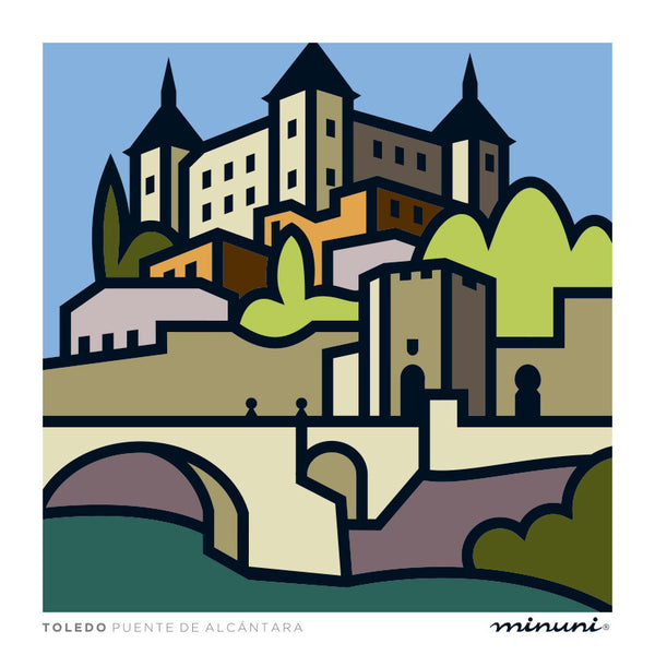Lámina inspirada en el Puente de Alcántara de Toledo
