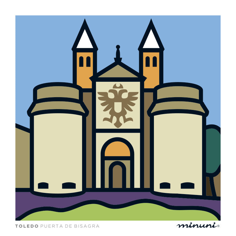 Lámina inspirada en la Puerta Bisagra de Toledo
