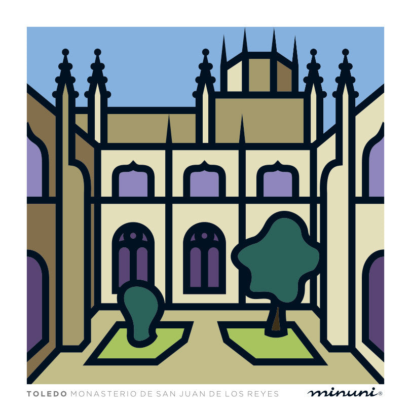 Lámina inspirada en el Claustro del Monasterio de San Juan de los Reyes de Toledo