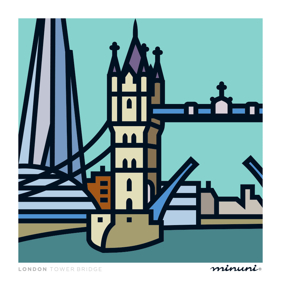 Art print inspired in the Tower Bridge and The Shard
