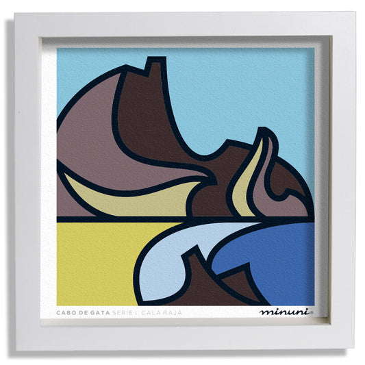 Lámina inspirada en Cala Rajá en Cabo de Gata