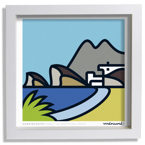Lámina inspirada en La Isleta del Moro en Cabo de Gata